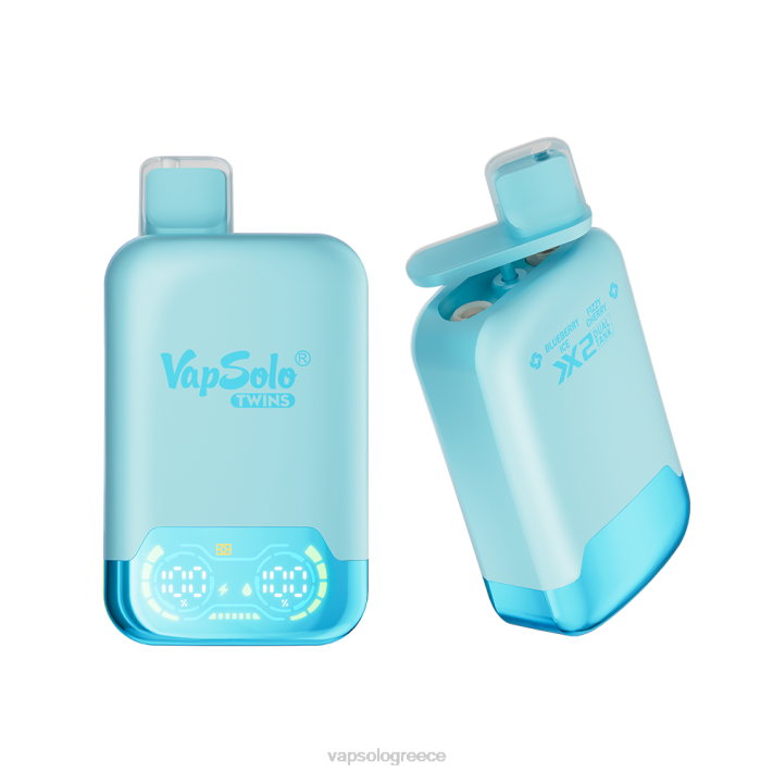 VapSolo TWINS ατμός μιας χρήσης | Vapsolo Αθήνα 60X427 πάγος blueberry & ανθρακούχο κεράσι