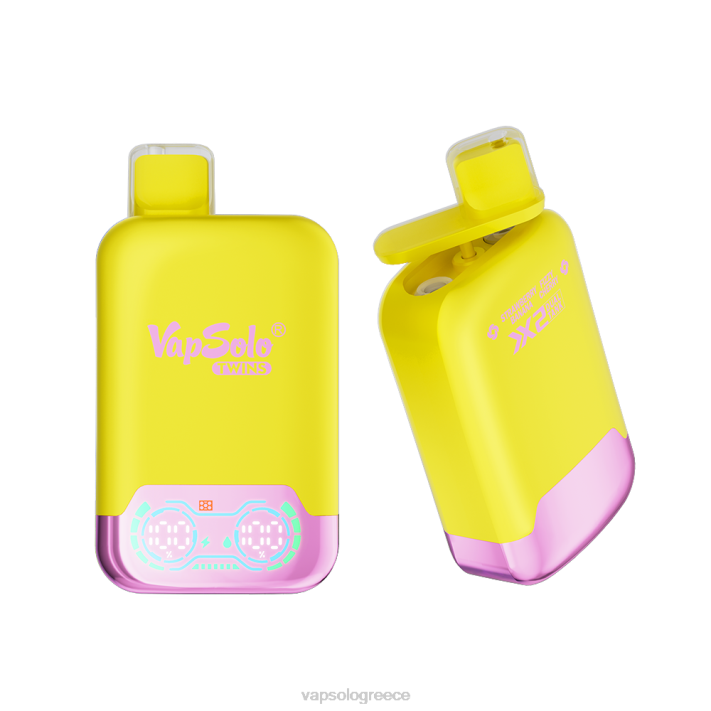 VapSolo TWINS ατμός μιας χρήσης | Vapsolo Αθήνα 60X432 μπανάνα φράουλα & ανθρακούχο κεράσι