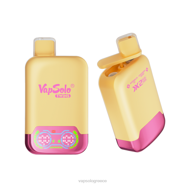 VapSolo TWINS ατμός μιας χρήσης | Vapsolo Flavours 60X435 πάγος καρπούζι & μάνγκο φράουλα